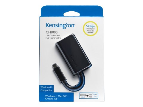 Kensington CH1000 - Koncentrator - 2 x USB 3.1 + 2 x USB-C - stacjonarny