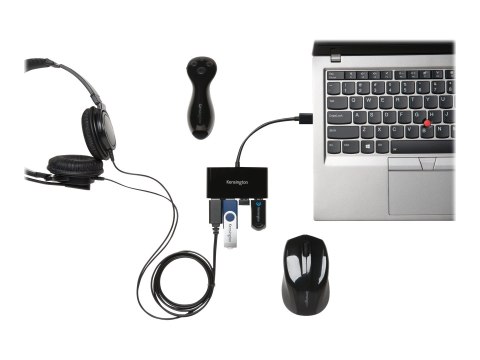 Kensington UH4000 - Koncentrator - 4 x SuperSpeed USB 3.0 - stacjonarny