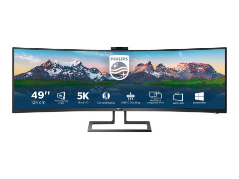 Philips Brilliance P-line 499P9H - Monitor LED - zaokrąglony - 49" (48.8" widoczny) - 5120 x 1440 Dual Quad HD @ 60 Hz - VA - 45