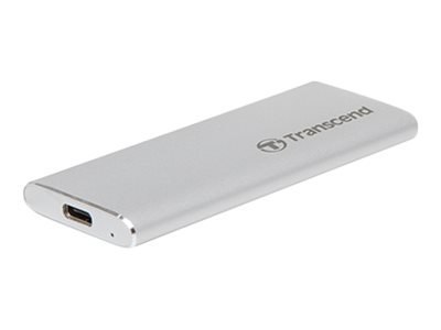 Transcend ESD240C - SSD - 240 GB - zewnętrzny (przenośne) - M.2 - USB 3.1 Gen 2 (USB-C złącze) - srebrny