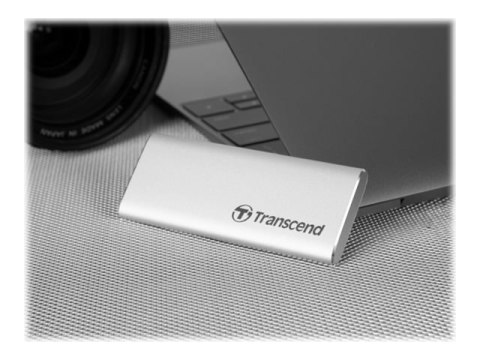 Transcend ESD240C - SSD - 240 GB - zewnętrzny (przenośne) - M.2 - USB 3.1 Gen 2 (USB-C złącze) - srebrny