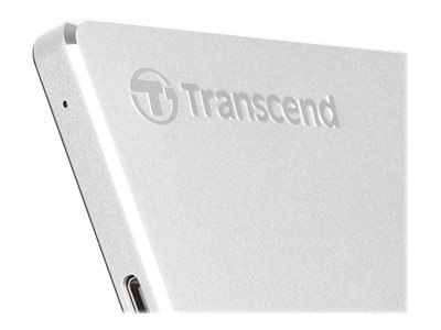 Transcend StoreJet 25C3S - Dysk twardy - 1 TB - zewnętrzny (przenośne) - 2,5" - USB 3.1 Gen 1 (USB-C złącze) - srebrny