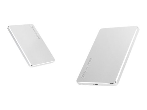 Transcend StoreJet 25C3S - Dysk twardy - 1 TB - zewnętrzny (przenośne) - 2,5" - USB 3.1 Gen 1 (USB-C złącze) - srebrny
