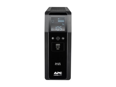 APC Back-UPS Pro BR1200SI - UPS - AC 220-240 V - 720 wat - 1200 VA - USB - złącza wyjściowe: 8 - czarny