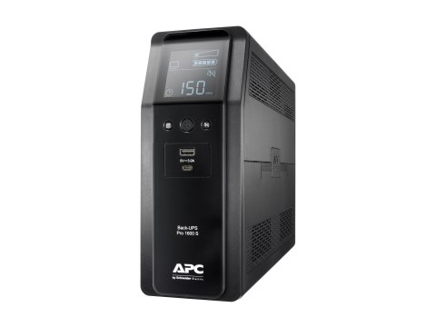APC Back-UPS Pro BR1600SI - UPS - AC 220-240 V - 960 wat - 1600 VA - 260 Wh - USB - złącza wyjściowe: 8 - czarny