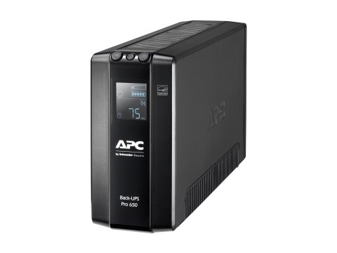 APC Back-UPS Pro BR650MI - UPS - AC 230 V - 390 wat - 650 VA - USB - złącza wyjściowe: 6 - czarny
