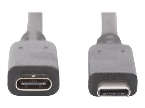 DIGITUS - Przedłużacz kabla USB - USB-C (M) do USB-C (F) - 20 V - 3 A - 2 m - obsługa 4K - czarny