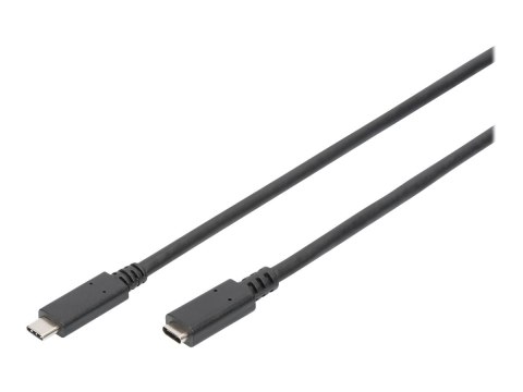 DIGITUS - Przedłużacz kabla USB - USB-C (M) do USB-C (F) - 20 V - 3 A - 2 m - obsługa 4K - czarny