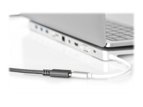 DIGITUS - Przedłużacz kabla USB - USB-C (M) do USB-C (F) - 5 V - 3 A - 1.5 m - USB Power Delivery (3A, 15W) - czarny