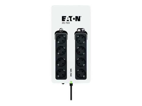Eaton 3S 700 - UPS - AC 220-240 V - 420 wat - 700 VA - 1 faza - USB - złącza wyjściowe: 8