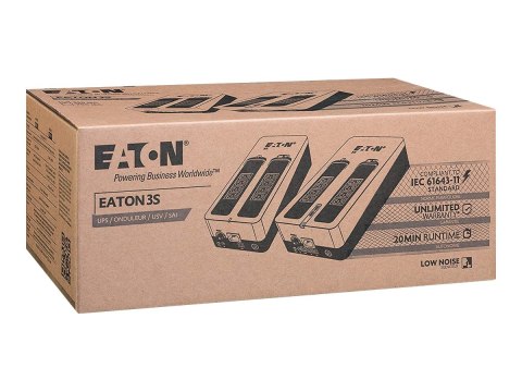 Eaton 3S 700 - UPS - AC 220-240 V - 420 wat - 700 VA - 1 faza - USB - złącza wyjściowe: 8