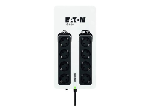 Eaton 3S 850 - UPS - AC 220-240 V - 510 wat - 850 VA - 1 faza - USB - złącza wyjściowe: 8