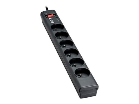 Eaton Protection Strip - Zabezpieczenie przed przepięciem - AC 220-250 V - 2500 wat - złącza wyjściowe: 6 - czarny