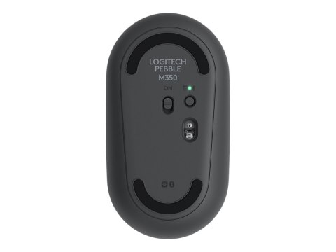 Logitech Pebble M350 - Mysz - optyczna - 3 przyciski - bezprzewodowa - 2.4 GHz, Bluetooth - odbiornik bezprzewodowy USB - grafit