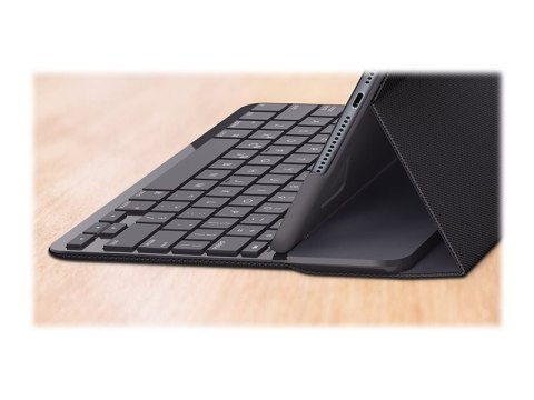 Logitech Slim Folio - Etui na klawiaturę - bezprzewodowa - Bluetooth - QWERTY - Wielka Brytania - grafitowy - dla Apple 10.2-inc