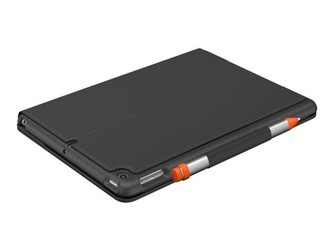 Logitech Slim Folio - Etui na klawiaturę - bezprzewodowa - Bluetooth - QWERTY - Wielka Brytania - grafitowy - dla Apple 10.2-inc