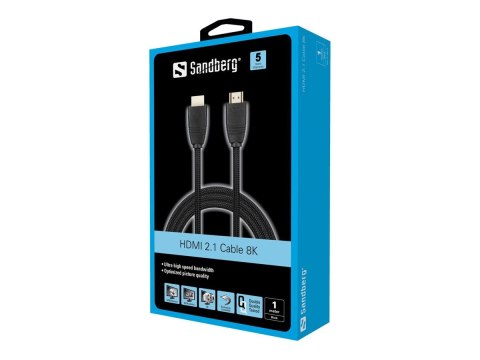 Sandberg - Duża szybkość - kabel HDMI z Ethernet - HDMI męski do HDMI męski - 1 m - obsługa 8K