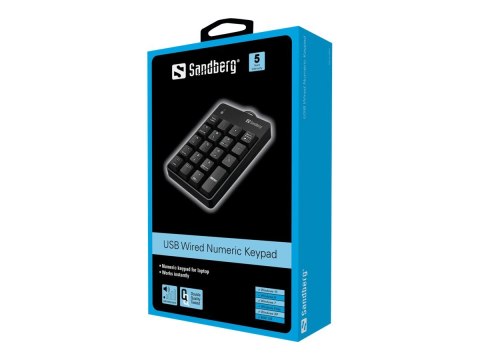Sandberg USB Wired Numeric Keypad - Klawiatura keypad - USB