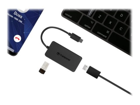 Transcend HUB2C - Koncentrator - 4 x USB 3.1 Gen 1 - stacjonarny
