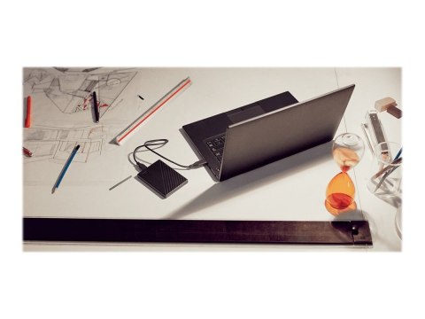 WD My Passport WDBPKJ0050BBK - Dysk twardy - zaszyfrowany - 5 TB - zewnętrzny (przenośne) - USB 3.2 Gen 1 - 256 bitów AES - czar