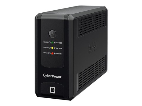 CyberPower UT Series UT850EG-FR - UPS - AC 230 V - 425 wat - 850 VA - 1 faza - USB - złącza wyjściowe: 3 - Francja - czarny