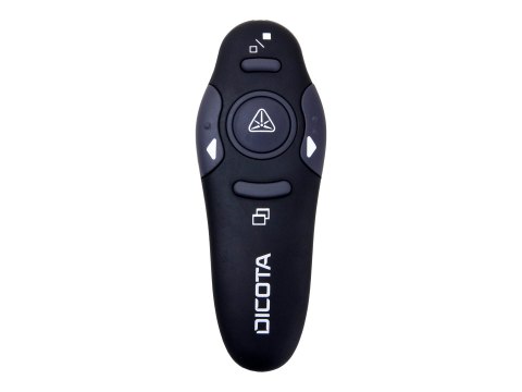 DICOTA Pin Point Wireless Laser Pointer - Wskaźnik do projektora - bezprzewodowa - odbiornik bezprzewodowy USB - czarny