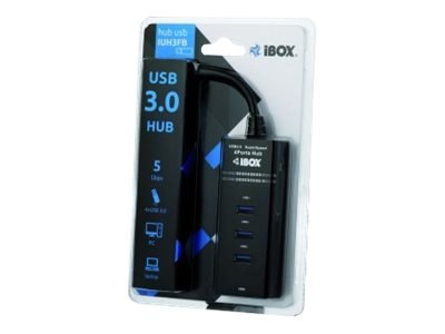 IBOX IUH3FB - Koncentrator - 4 x SuperSpeed USB 3.0 - stacjonarny