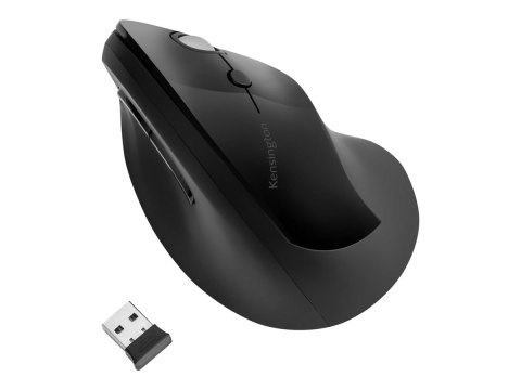 Kensington Pro Fit Ergo Vertical Wireless Mouse - Mysz pionowa - ergonomiczna - praworęczna - 6 przyciski - bezprzewodowa - 2.4 