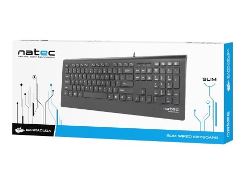 Natec Barracuda - Klawiatura - USB - US - czarny