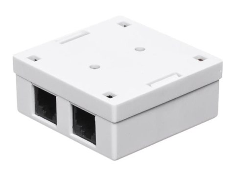 Netrack - Gniazdko - do montażu na ścianie, do montażu na powierzchni - CAT 6 - UTP - RJ-45 X 2 - biały