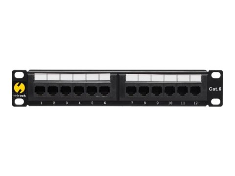 Netrack - Krosownica - CAT 6 - UTP - RJ-45 X 12 - czarny - 10"