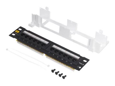 Netrack - Krosownica - do montażu na ścianie - CAT 6 - UTP - RJ-45 X 12 - czarny - 10"