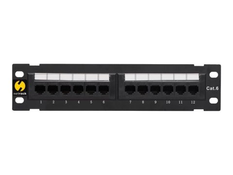 Netrack - Krosownica - do montażu na ścianie - CAT 6 - UTP - RJ-45 X 12 - czarny - 10"