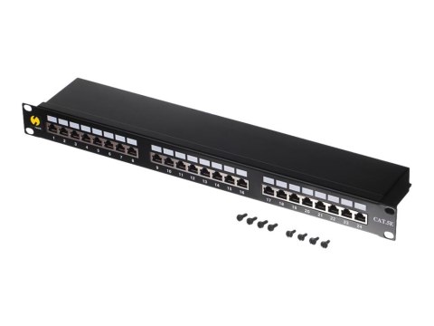 Netrack - Krosownica - do montażu na stelażu - CAT 5e - FTP - RJ-45 X 24 - czarny - 19"