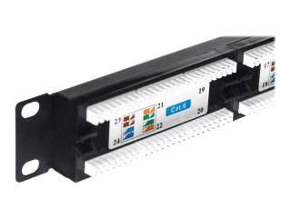 Netrack - Krosownica - do montażu na stelażu - CAT 6 - UTP - RJ-45 X 24 - czarny, żółty - 19"