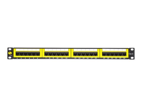 Netrack - Krosownica - do montażu na stelażu - CAT 6 - UTP - RJ-45 X 24 - czarny, żółty - 19"