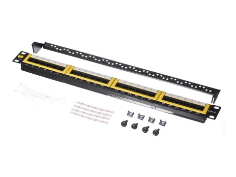 Netrack - Krosownica - do montażu na stelażu - CAT 6 - UTP - RJ-45 X 24 - czarny, żółty - 19"