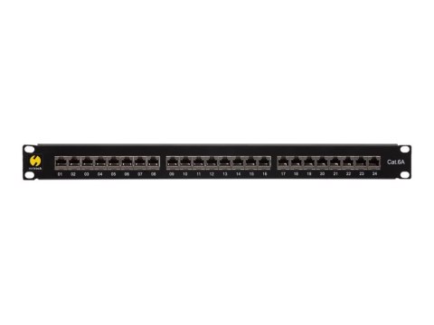 Netrack - Krosownica - do montażu na stelażu - CAT 6a - FTP - RJ-45 X 24 - czarny - 19"