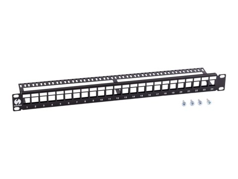 Netrack - Krosownica - do montażu na stelażu - UTP - RJ-45 X 24 - czarny - 19"