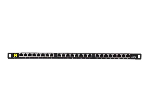 Netrack - Panel krosowniczy z półką - do montażu na stelażu - CAT 6 - UTP - RJ-45 X 24 - 0.5U - 19"