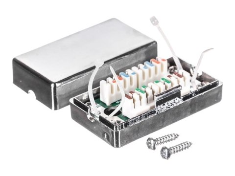 Netrack - Sprzęgacz sieciowy - IDC 8-pin do IDC 8-pin - FTP - CAT 5e - srebrny