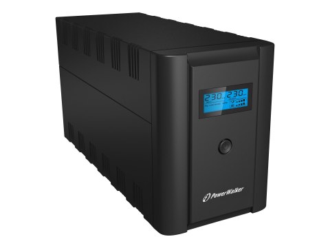PowerWalker VI 2200 LCD/FR - UPS - AC 230 V - 1200 wat - 2200 VA - 9 Ah - USB - złącza wyjściowe: 4 - czarny