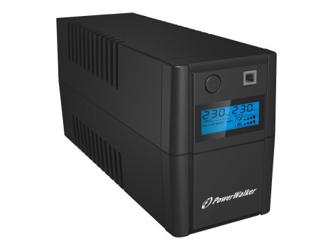 PowerWalker VI 850 SHL FR - UPS - AC 230 V - 480 wat - 850 VA - 9 Ah - USB - złącza wyjściowe: 2