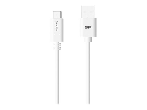 Silicon Power Boost Link PVC LK10AC - Kabel USB - USB-C (M) do Złącze mini-USB Typ A 4 pin (M) - USB 2.0 - 2.4 A - 1 m - biały