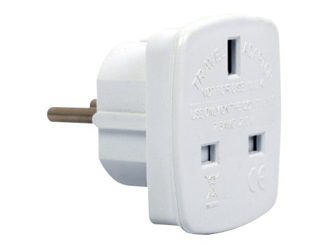 Cablexpert A-AC-UKEU-001 - Adapter zasilania - zasilanie (P) do zasilanie (F) - biały - Wielka Brytania, Europa