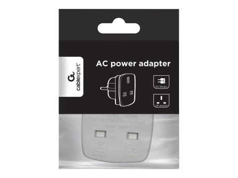 Cablexpert A-AC-UKEU-001 - Adapter zasilania - zasilanie (P) do zasilanie (F) - biały - Wielka Brytania, Europa