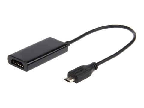 Cablexpert A-MHL-002 - Przejściówka wideo / audio - HDMI, Micro-USB Typu B (tylko zasilanie) żeński do Micro-USB Typ B męski - 1