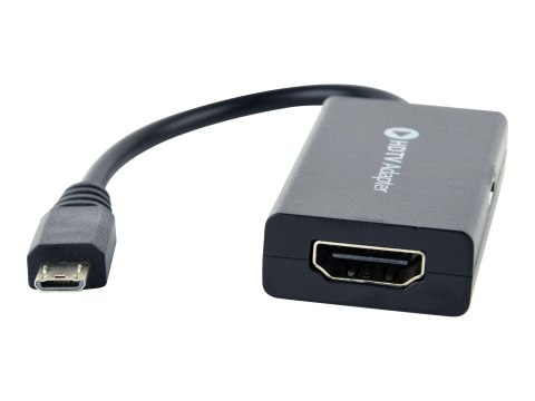 Cablexpert A-MHL-003 - Przejściówka wideo / audio - 11 pin Micro-USB męski do HDMI, Micro-USB Typu B (tylko zasilanie) żeński - 
