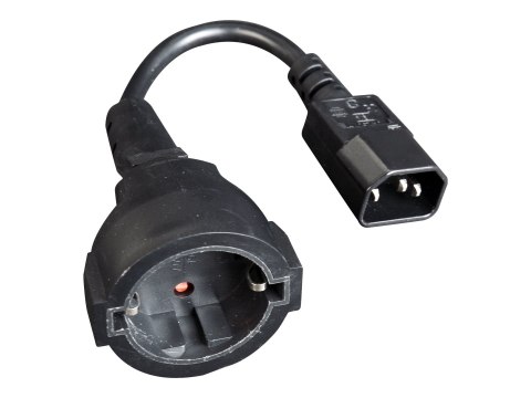 Cablexpert - Adapter zasilania - IEC 60320 C14 do CEE 7/4 (F) - 15 cm