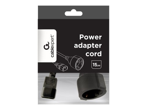 Cablexpert - Adapter zasilania - IEC 60320 C14 do CEE 7/4 (F) - 15 cm